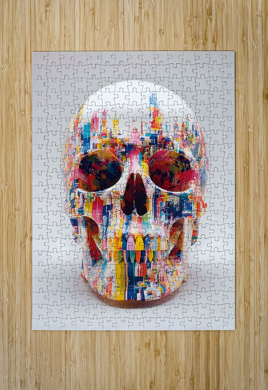 The Architect – Color Grid Skull Print Savage Art Prints Puzzle printing