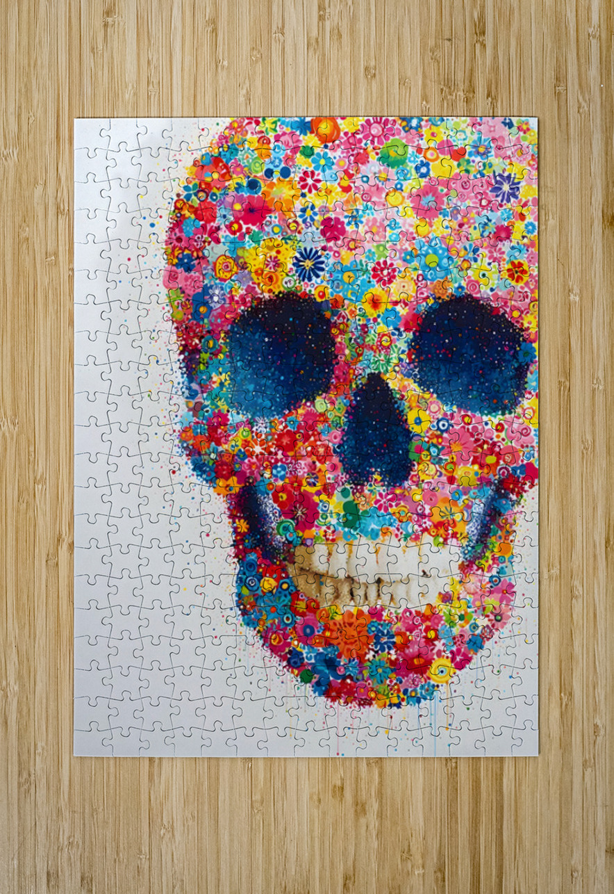 Garden of the Dead – Floral Skull Art Savage Art Prints Puzzle printing