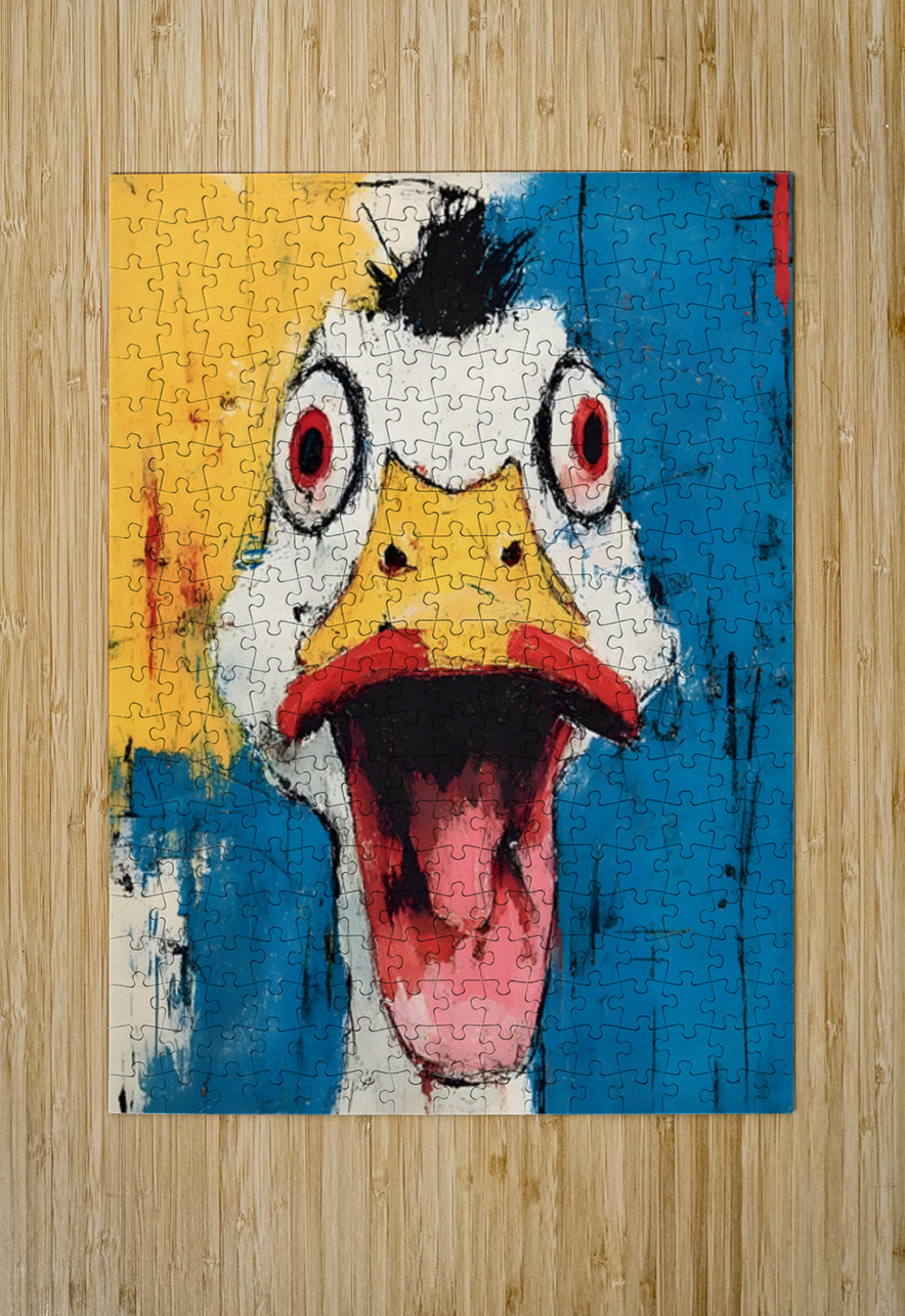 Quack Attack – Abstract Animal Portrait Print Savage Art Prints Puzzle printing