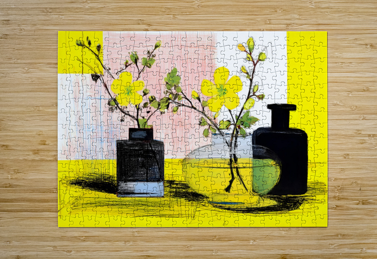 Lemonlight Botanicals – Mid-Century Floral Still Life Print Savage Art Prints Puzzle printing