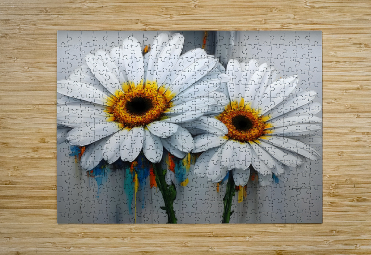 Dripping Daisies – Melting Floral Art Print Savage Art Prints Puzzle printing