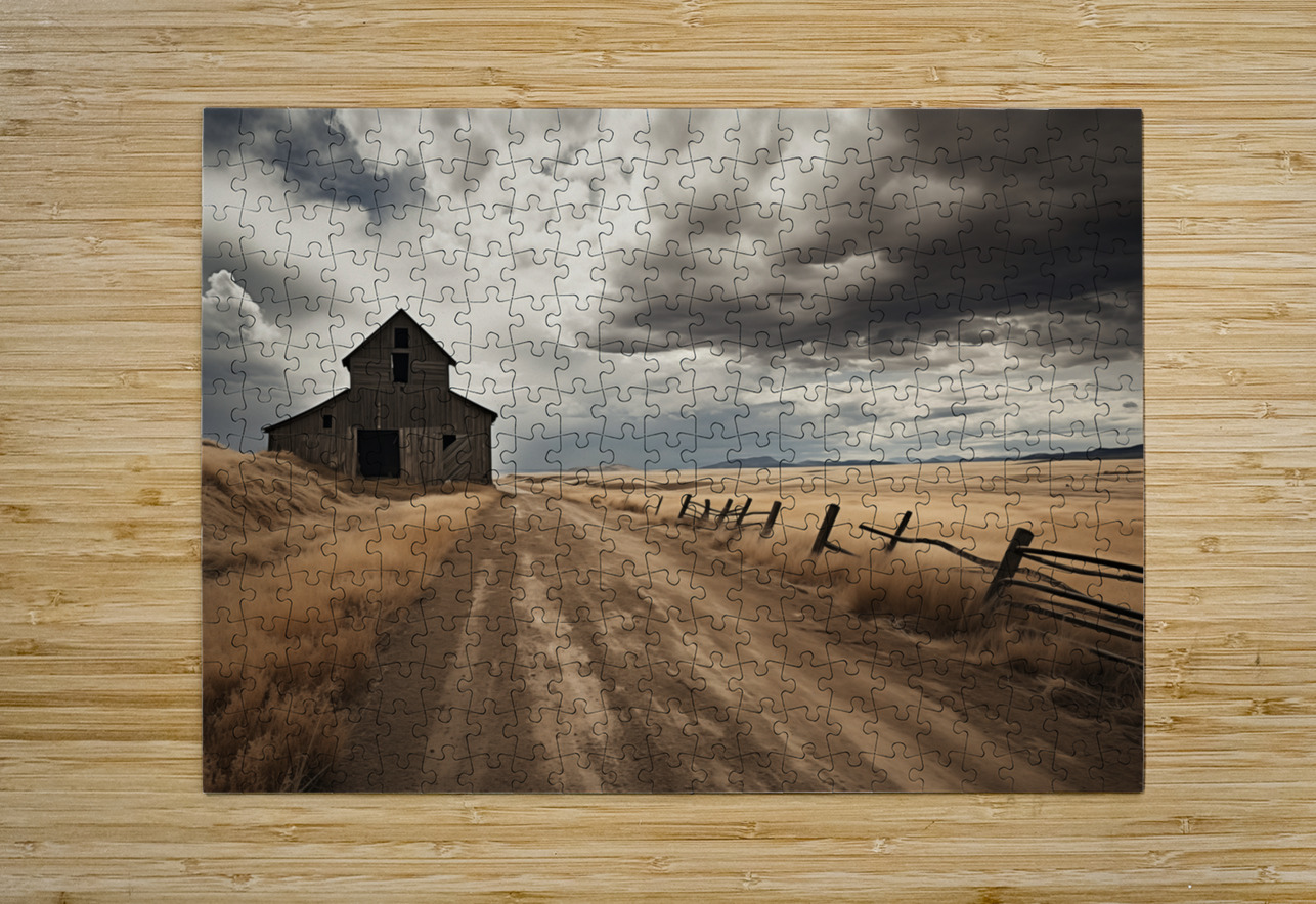 The Long Road Home – Sepia Countryside Landscape Print Savage Art Prints Puzzle printing