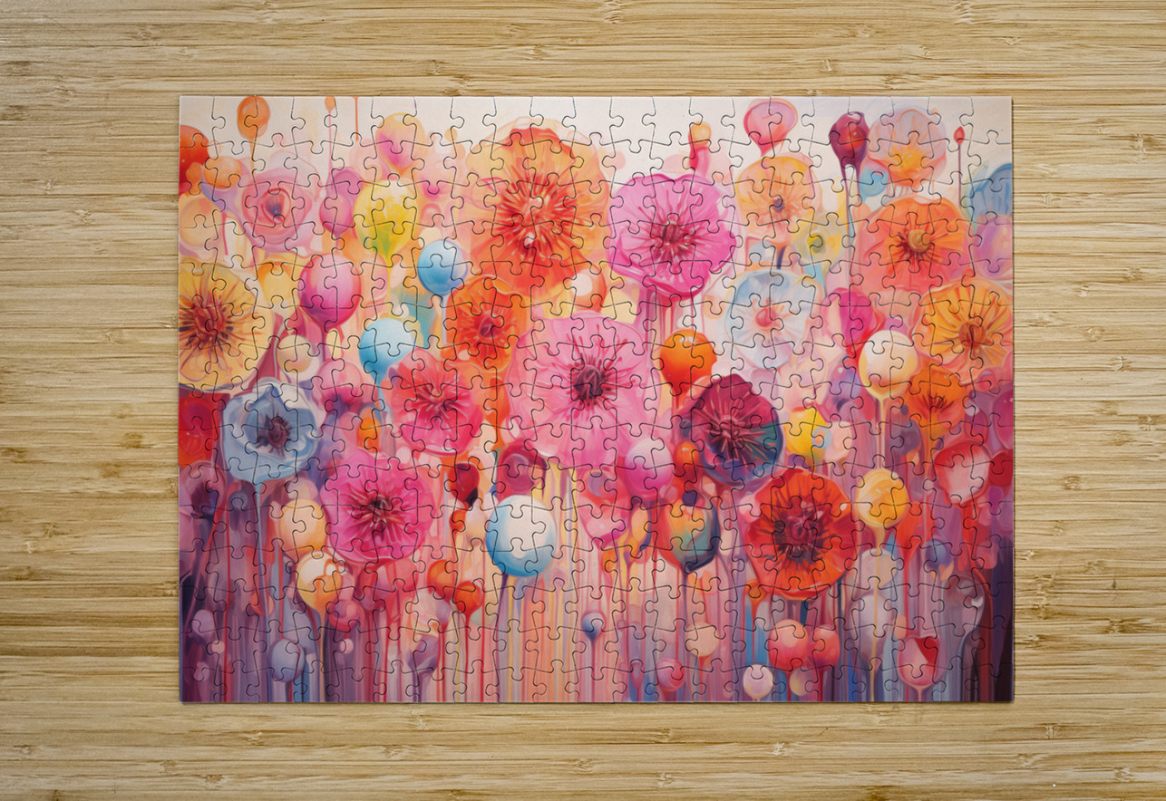 Bloom Voltage – Abstract Floral Field Print Savage Art Prints Puzzle printing