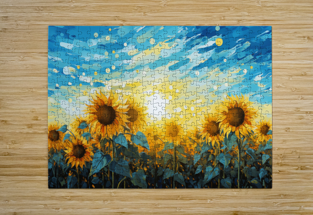 Resonance – Sunflower Field Art Print Savage Art Prints Puzzle printing