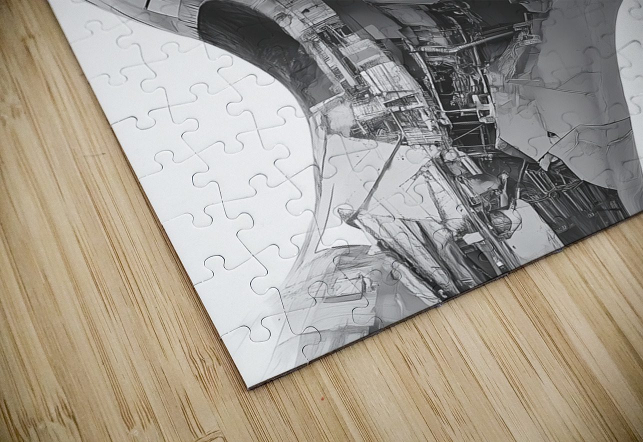 Echoes of Escher - Surreal Skull Line Art Prints Savage Art Prints Puzzle