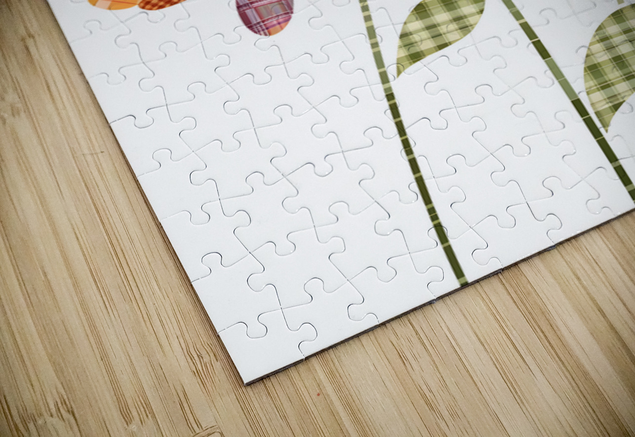 Plaid Botanica 17 - Contemporary Floral Pattern Art Prints Savage Art Prints Puzzle