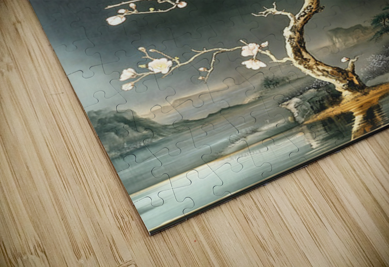 Sakura No Saku 桜の咲く - Blossom In Stillness - Japanese Cherry Blossom Art Prints Savage Art Prints Puzzle