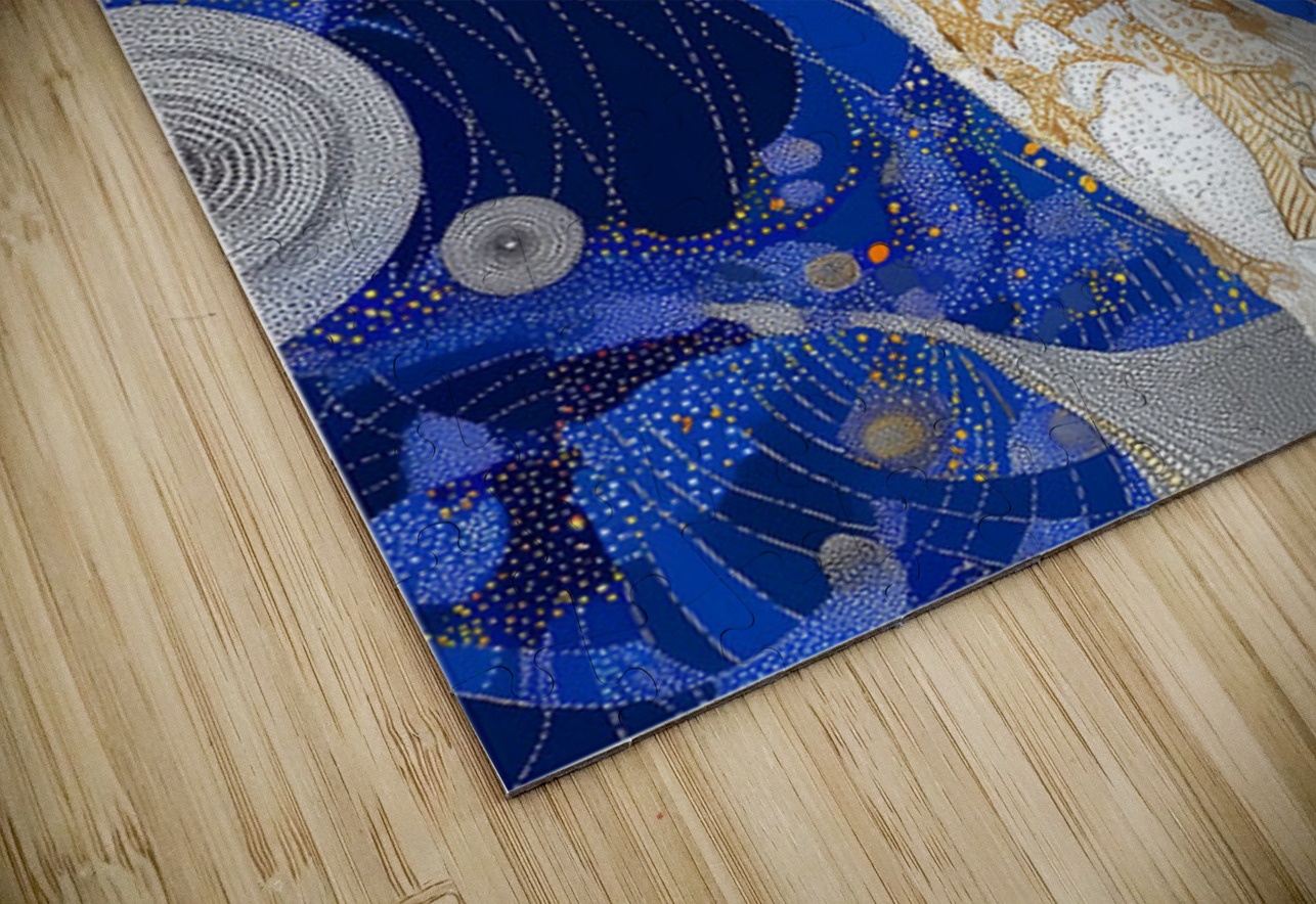 Celestial Cap – Blue Cosmic Mushroom Abstract Print Savage Art Prints Puzzle