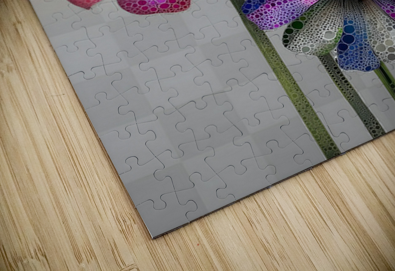 Pixel Bloom Trio – Pop Art Floral Abstract Print Savage Art Prints Puzzle