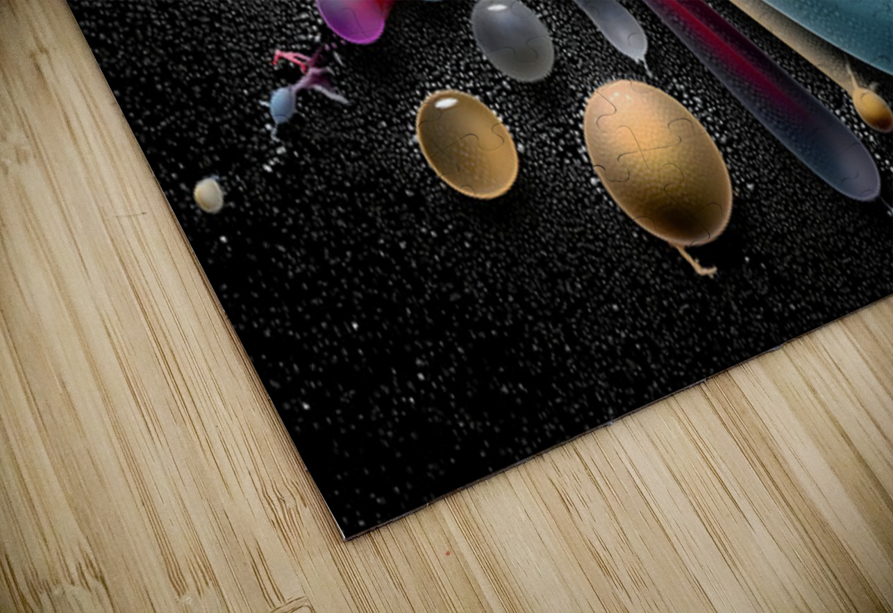 Rainbow Ribbon Rush – Night Glow Abstract Print Savage Art Prints Puzzle