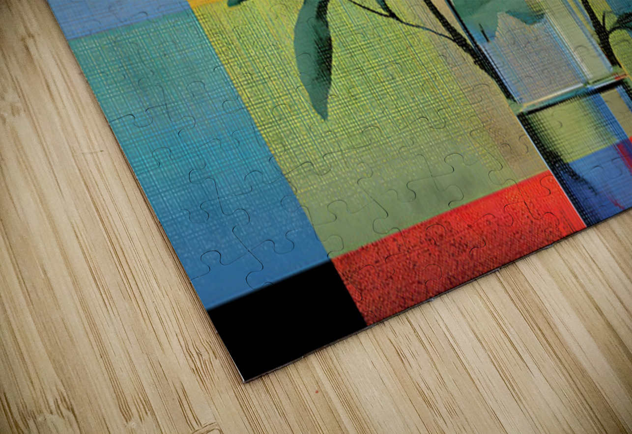 Roses on a Grid – Modern Geometric Botanical Print Savage Art Prints Puzzle