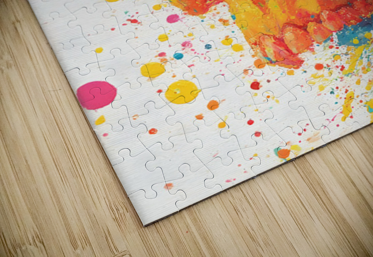 Neon Rebirth – Splatter Skull Canvas Savage Art Prints Puzzle