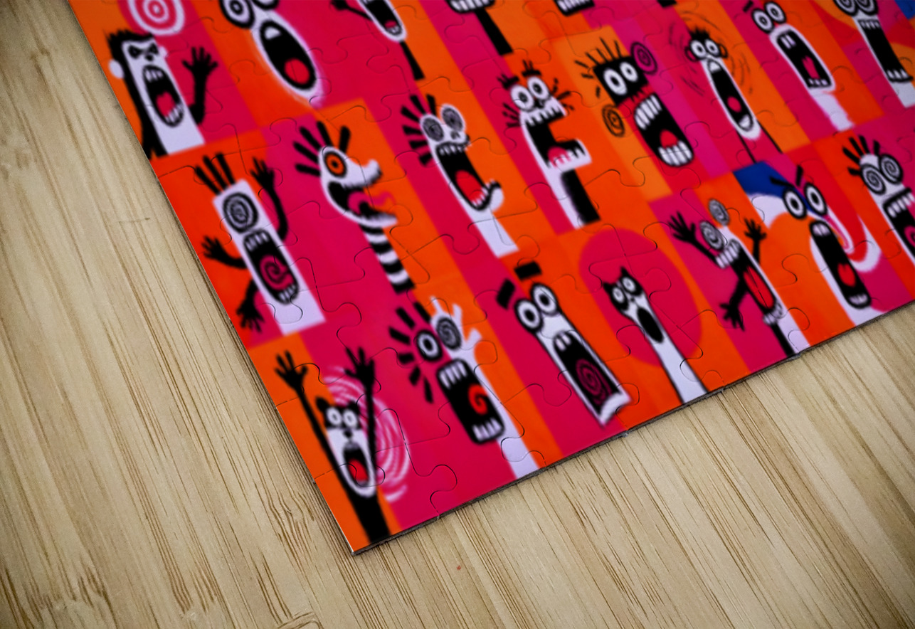Wall of Screams – Pop Art Faces Print Savage Art Prints Puzzle