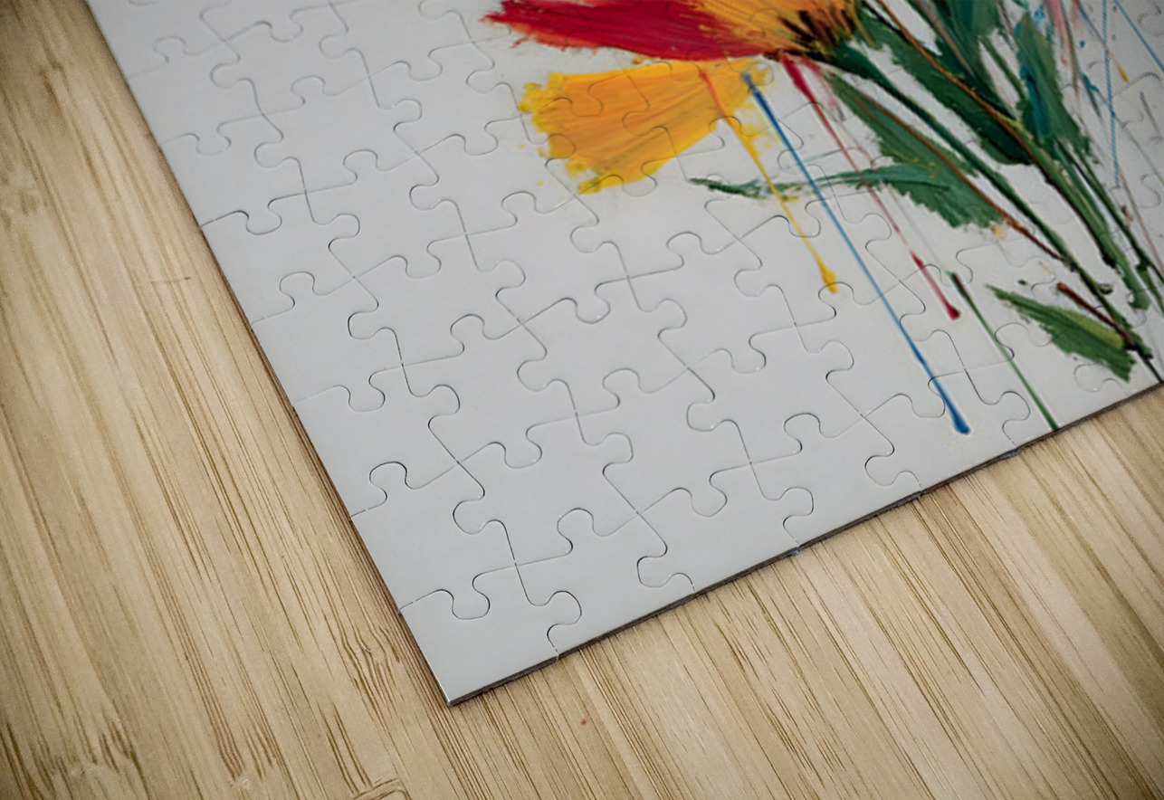 Primary Bloom – Abstract Floral Energy Print Savage Art Prints Puzzle