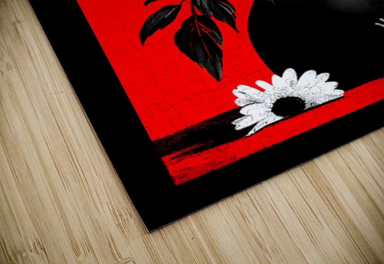 Noir Daisies – Pop Contrast Floral Print Savage Art Prints Puzzle