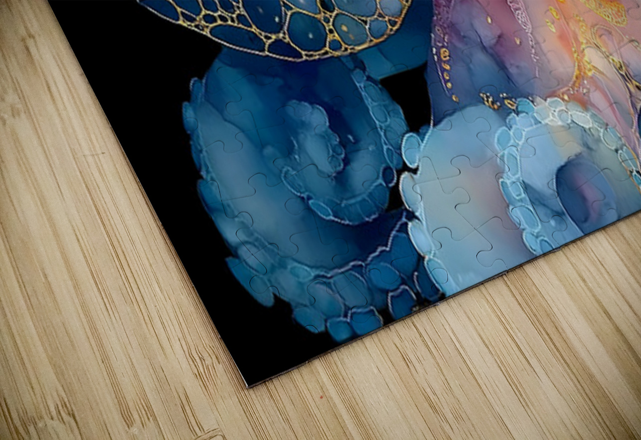 Abyssal Gold – Octopus Luminescence Print Savage Art Prints Puzzle