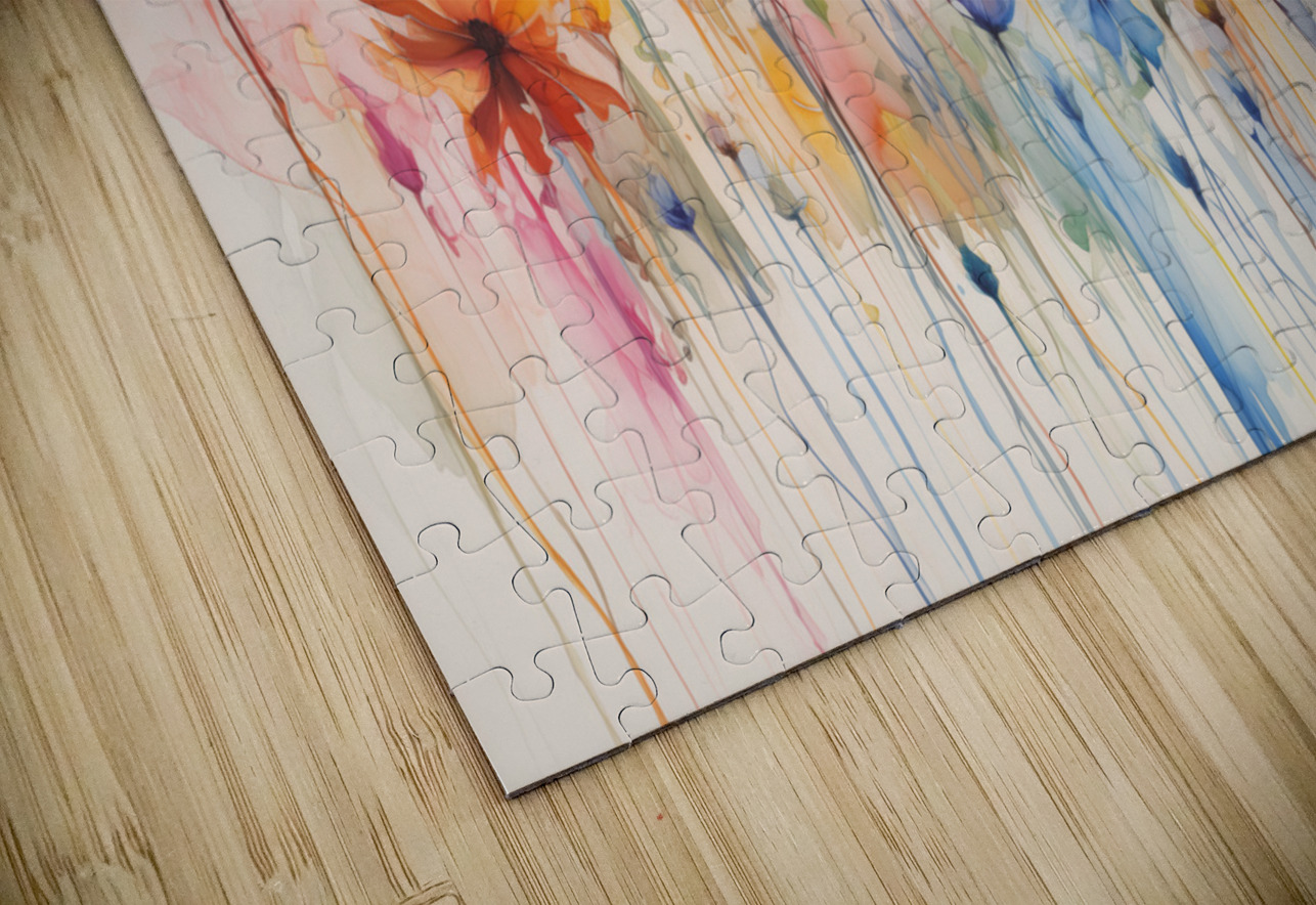 Candy Drip Garden – Abstract Floral Print Savage Art Prints Puzzle