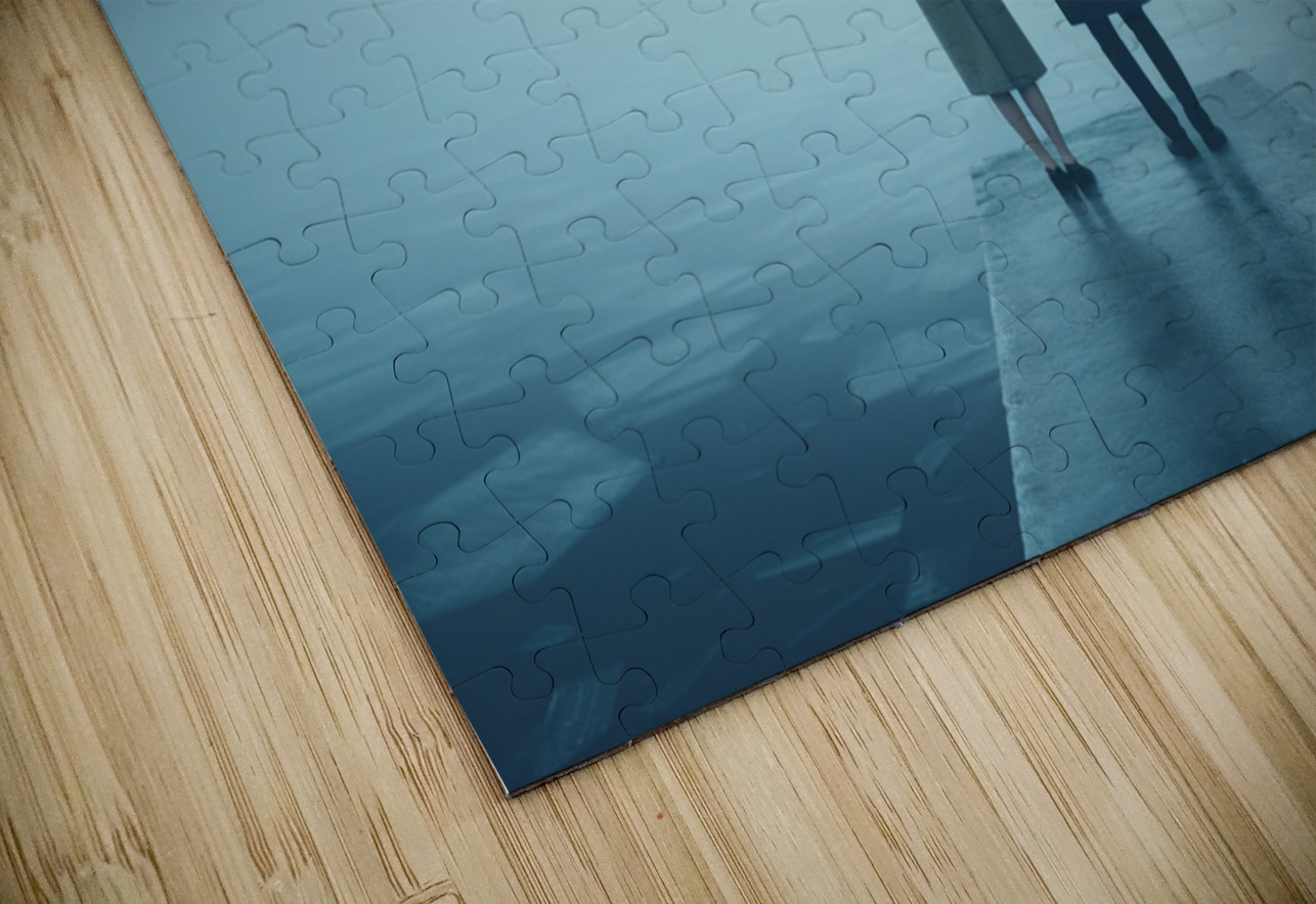 Together at the Shore – Moody Minimalist Couple Photography Print Savage Art Prints Puzzle