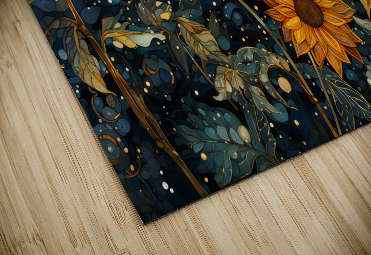 Starry Night Sunflowers – Van Gogh-Inspired Floral Art Print Savage Art Prints Puzzle