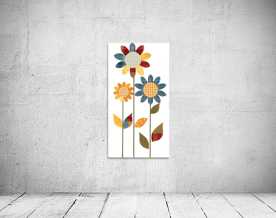 Plaid Botanica 4 - Contemporary Floral Art Prints Wall Preview