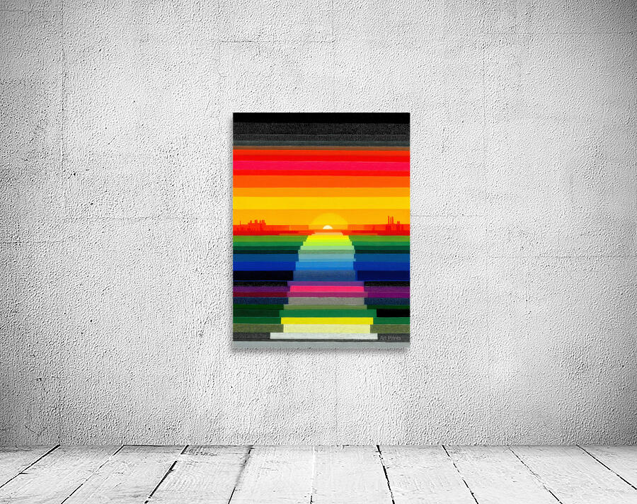 Spectrum Horizon – Steps to the Sun Abstract Art Print Wall Preview