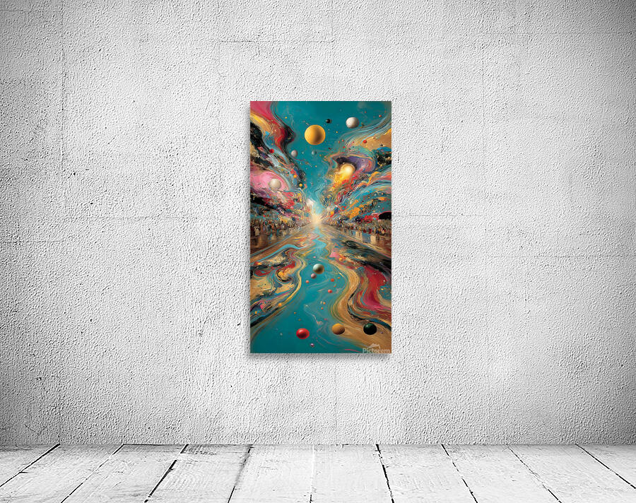 Cosmic Avenue – Surreal Planet Road Print Wall Preview