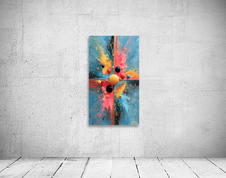 Quadrant Burst – Color Collision Abstract Print Wall Preview
