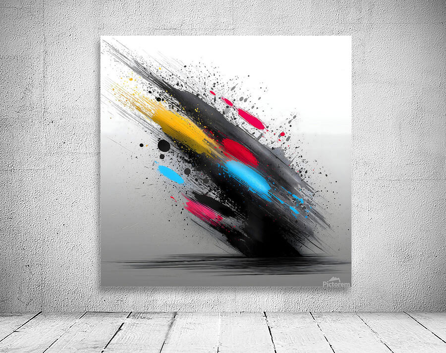 Impact Vector – Color Burst on Gray Print Wall Preview