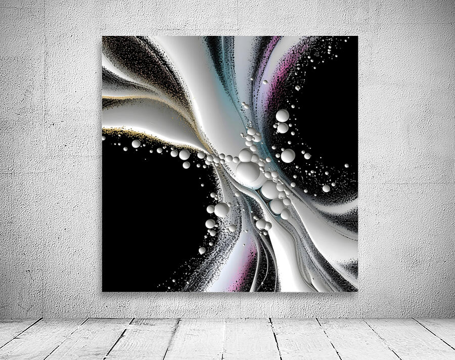 Stellar Ribbons – Cosmic Flow Abstract Print Wall Preview
