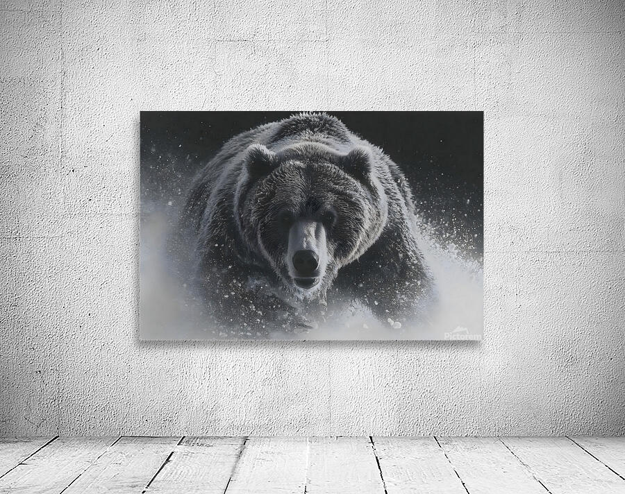 Thunder in White – Bear in the Snow Print Wall Preview