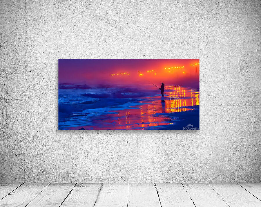 Summer Tide – Night Fishing Print Wall Preview