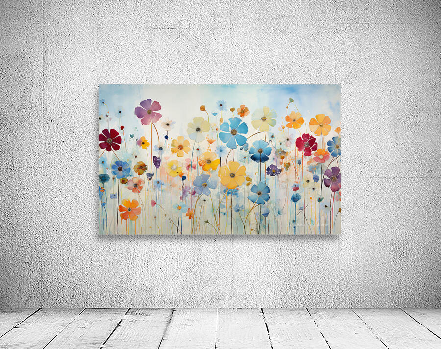 Flower Explosion – Colorful Wildflower Meadow Art Print Wall Preview