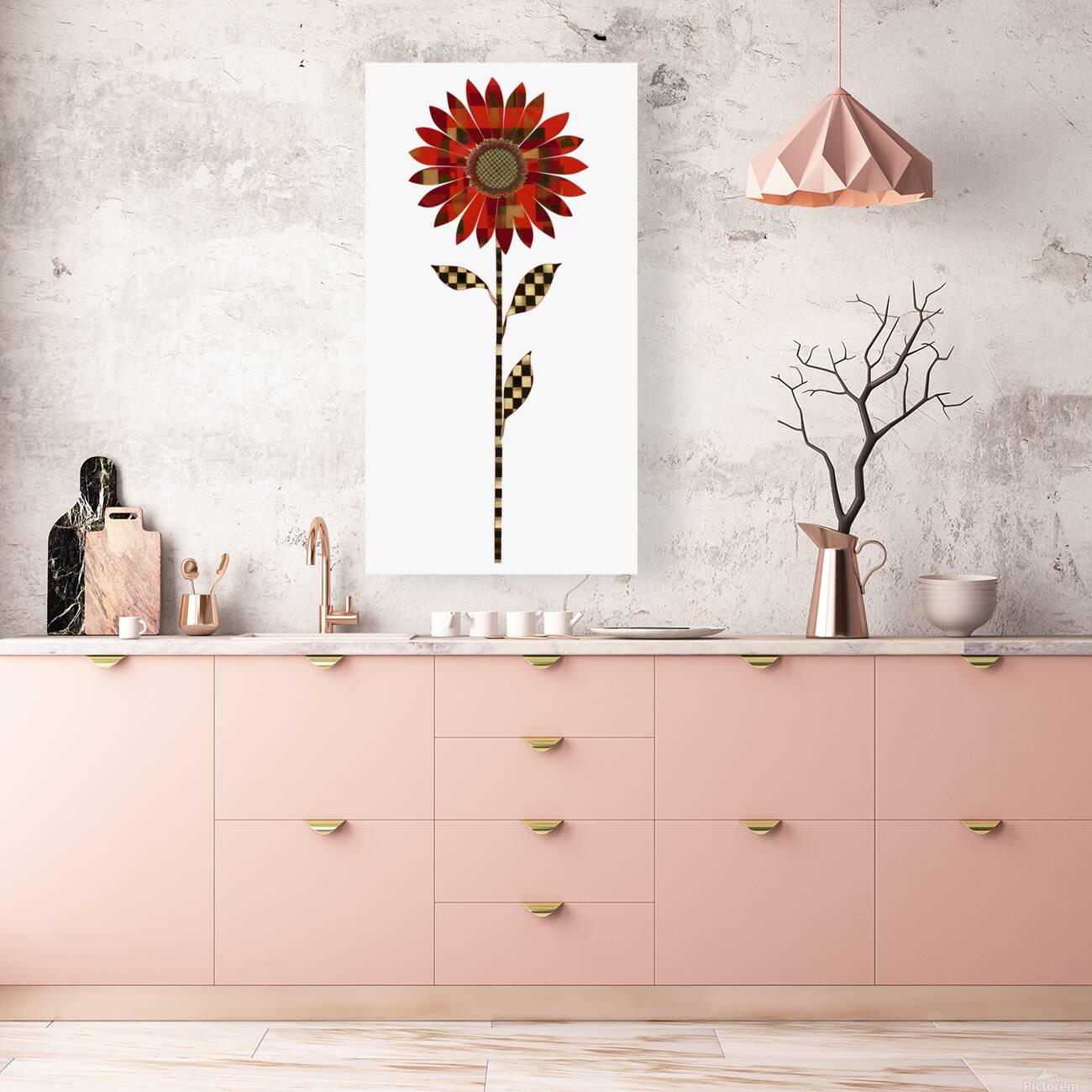 Plaid Botanica 22 - Contemporary Floral Art Prints Reproduction