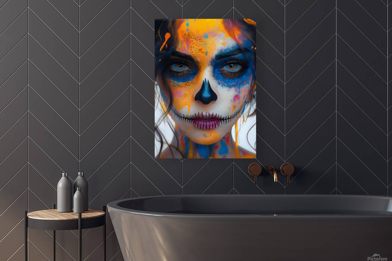 Flor De Miel Y Muerte - Flower Of Honey And Death - Dia de los Muertos Art Prints Reproduction