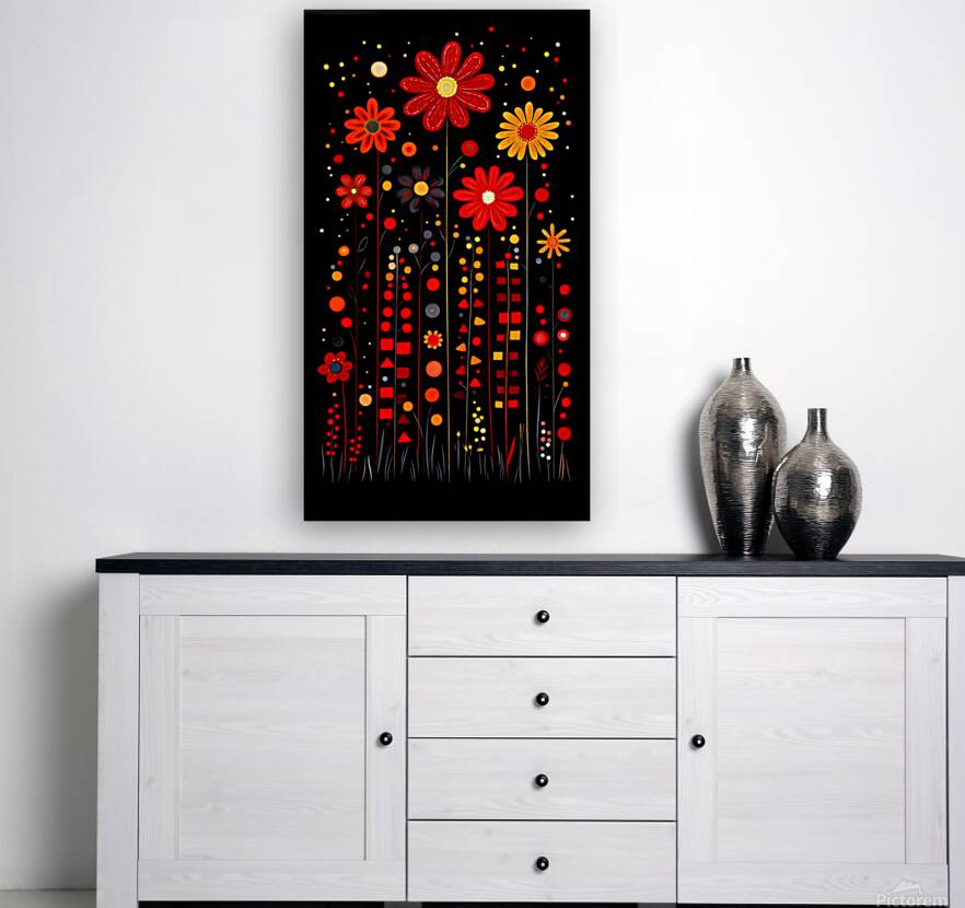 Jardin Geometrique - Geometric Garden - Graphic Floral Art Prints Reproduction