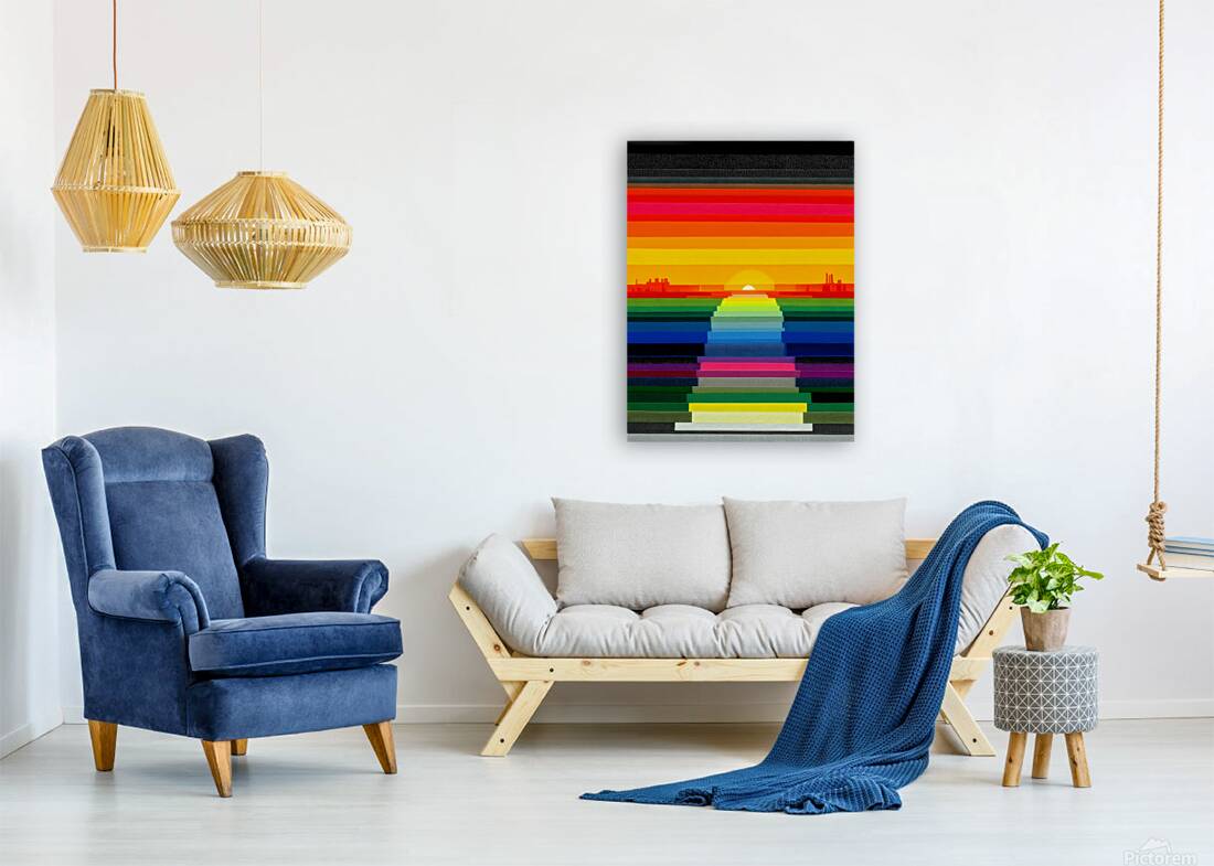 Spectrum Horizon – Steps to the Sun Abstract Art Print Reproduction