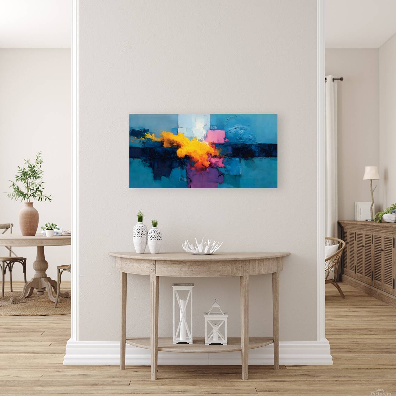 Edge of Light – Geometric Horizon Abstract Print Reproduction