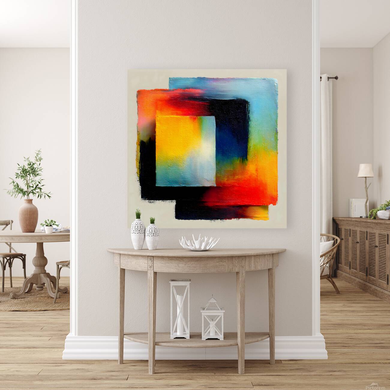 Chromatic Blocks II  – Patchwork Abstract Print Reproduction