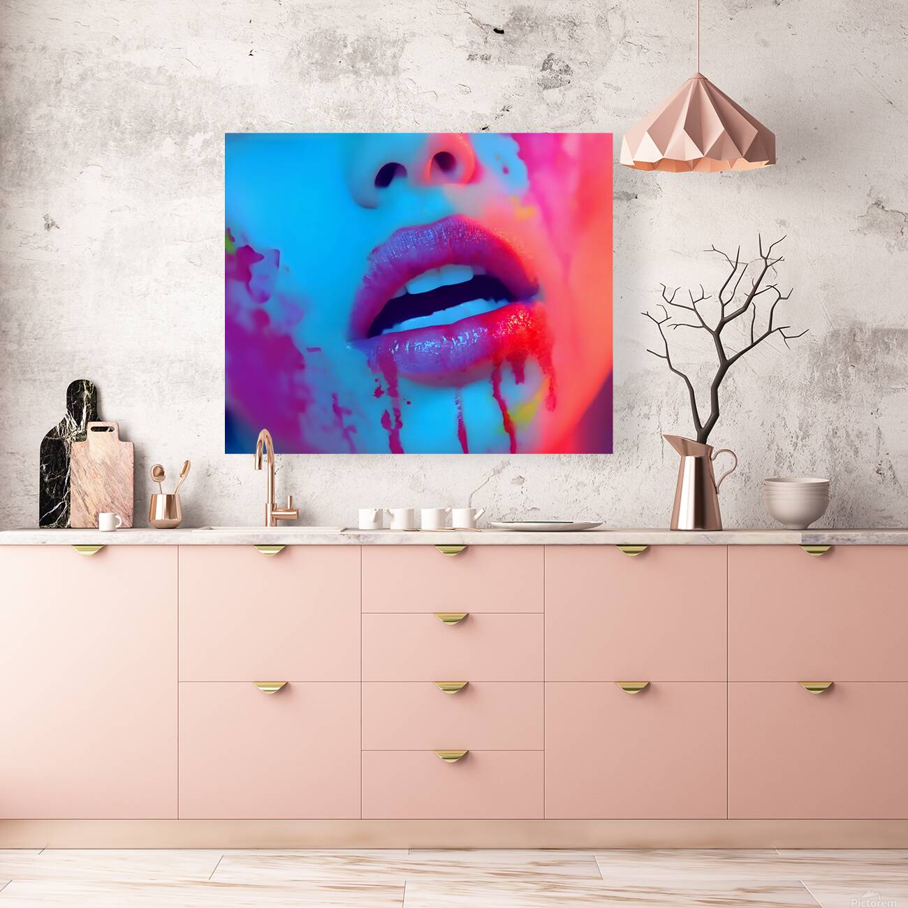 Color Bleed – Neon Lips Print Reproduction