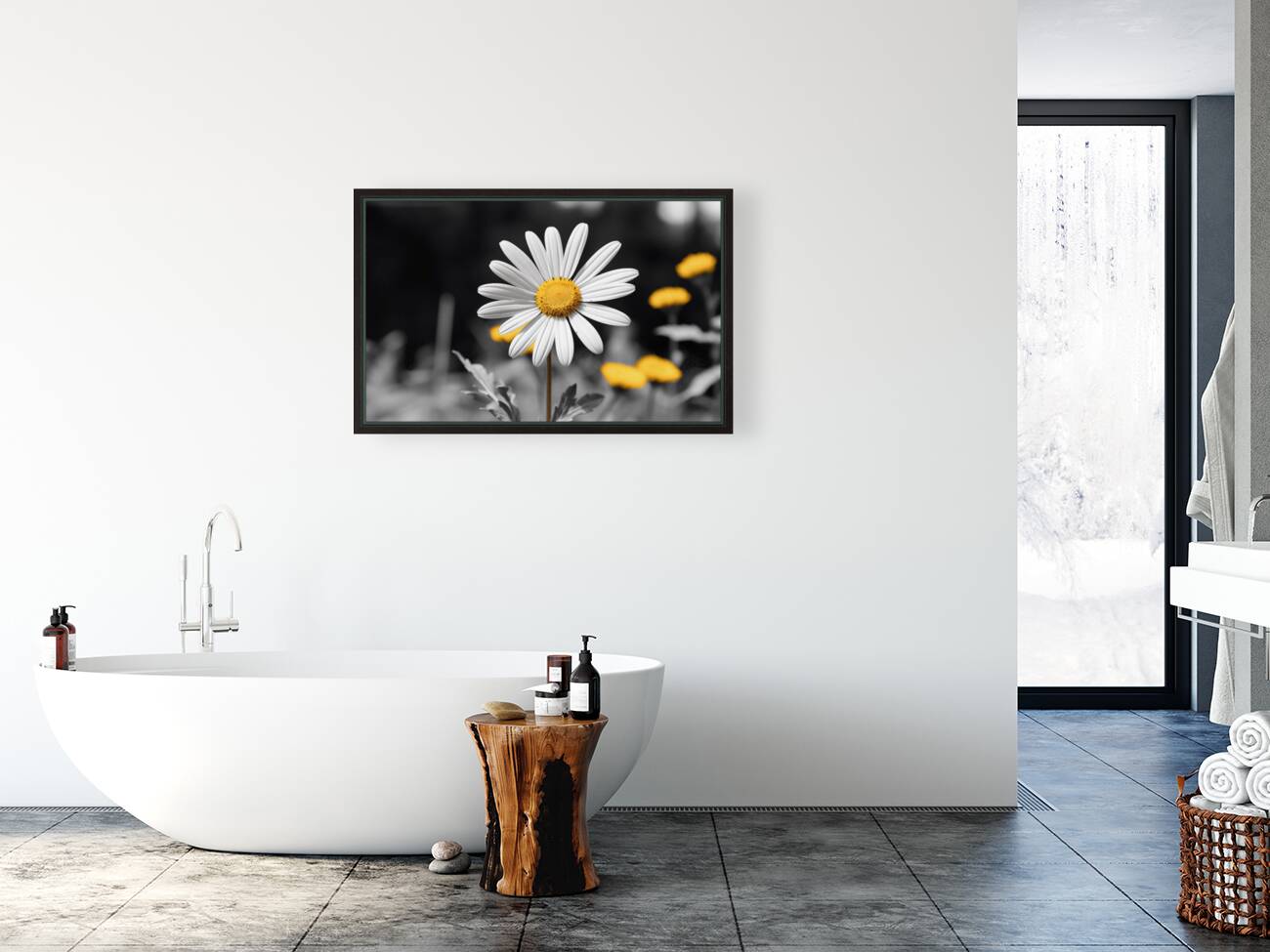 Light & Form – Black and White Daisy Print Reproduction