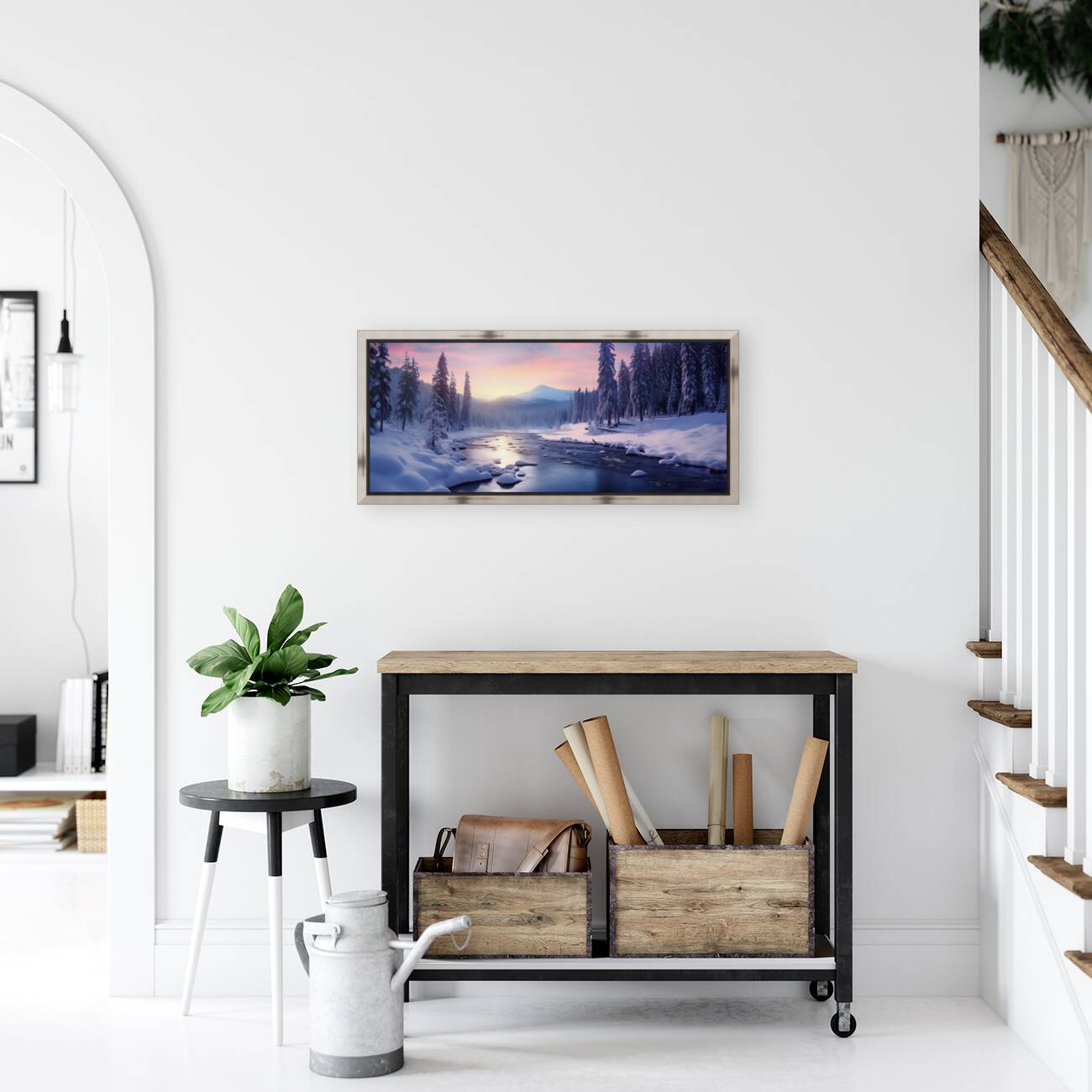 Solstice River – Winter Twilight Landscape Print Reproduction