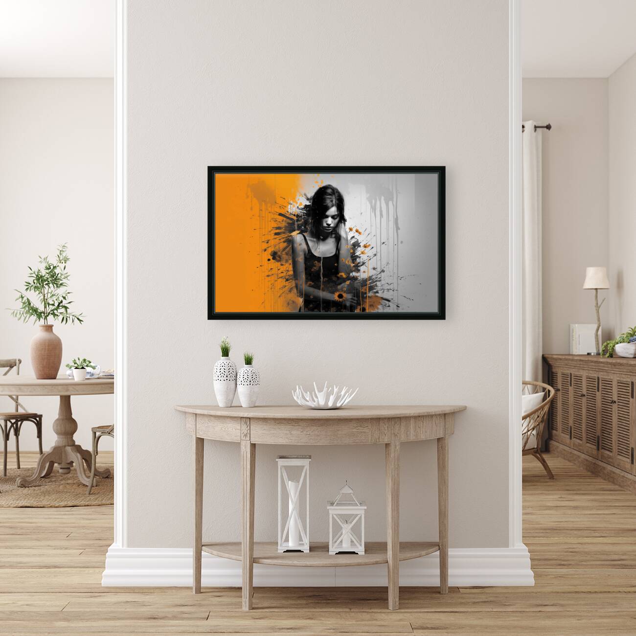 Contrast – Monochrome Splash Portrait Print Reproduction