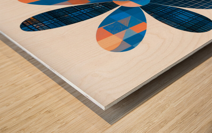 Plaid Botanica 16 - Graphic Floral Art Prints Wood print