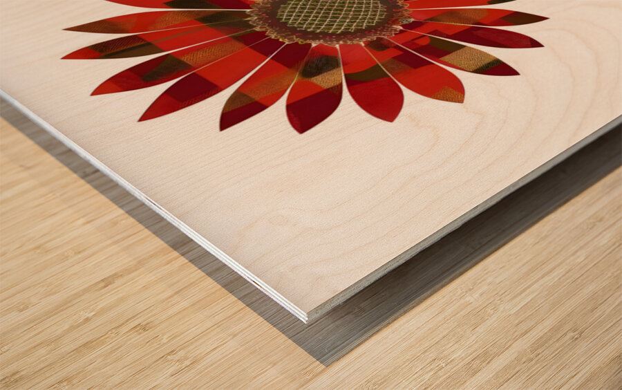 Plaid Botanica 22 - Contemporary Floral Art Prints Wood print