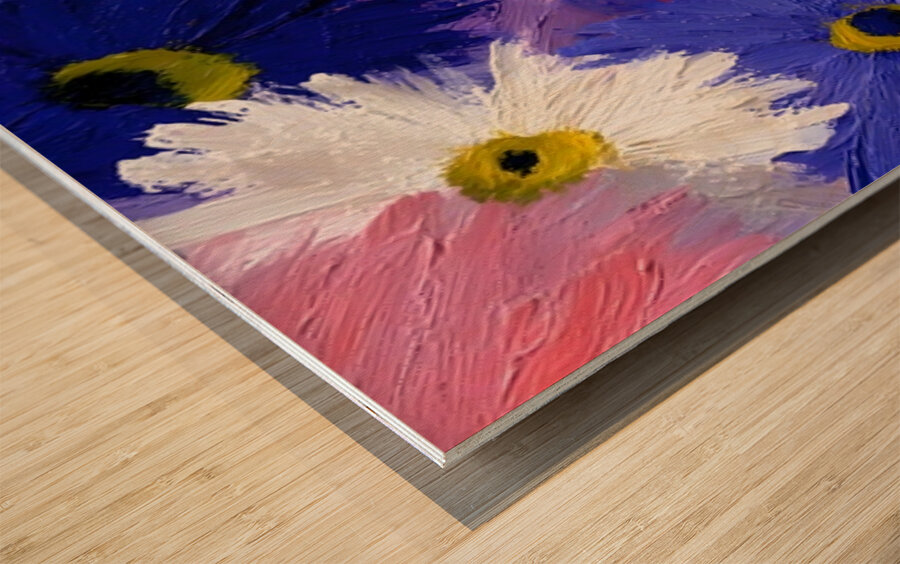 Palette En Fleurs - Palette In Bloom - Abstract Floral Art Prints Wood print