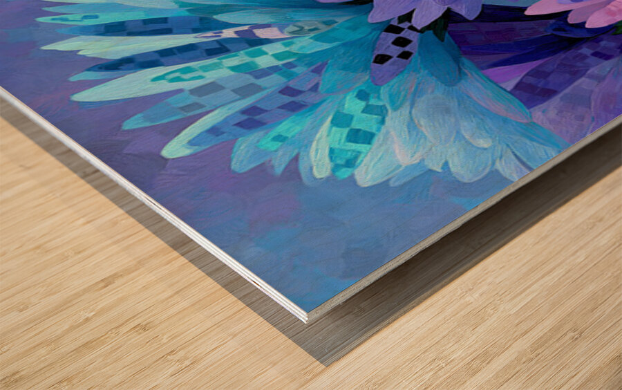 Bleu Botanique - Botanical Blue - Modern Floral Art Prints Wood print