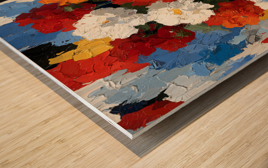 Explosion De Couleurs - Explosion Of Colors - Abstract Floral Art Prints Wood print
