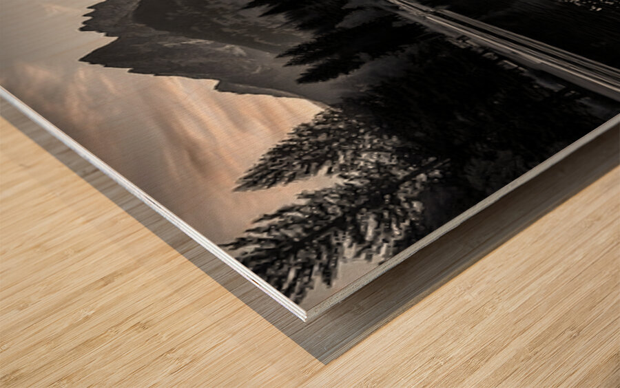 Rorschach Sunset - Modern Sunset Landscape Art Prints Wood print