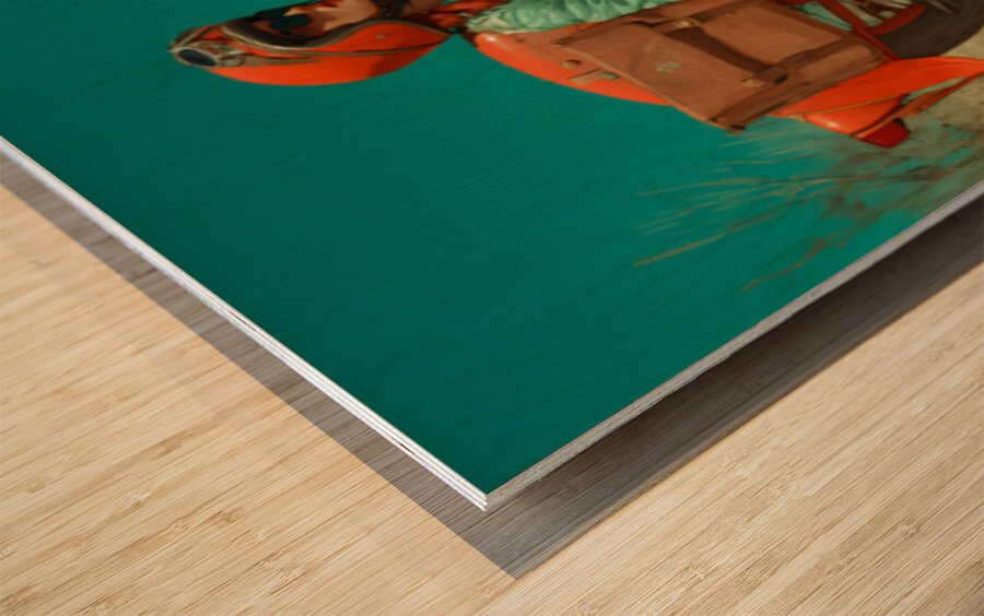 Geared – Vintage Cycling Poster Art Print Wood print