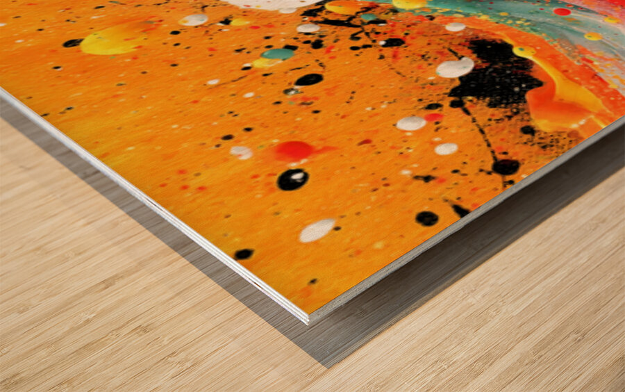 Molten Wave – Abstract Fluid Art Print Wood print